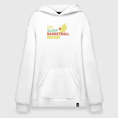 Худи оверсайз Еда сон баскетбол / Белый – фото 1