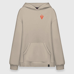 Толстовка-худи оверсайз Славянский символ руевит, цвет: миндальный
