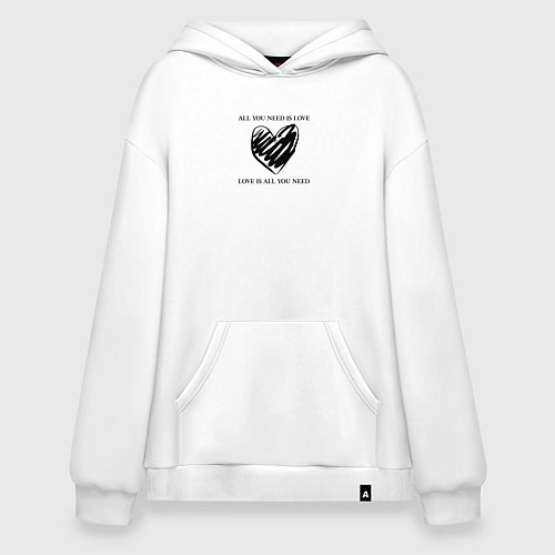 Худи оверсайз Любовь это все / Белый – фото 1