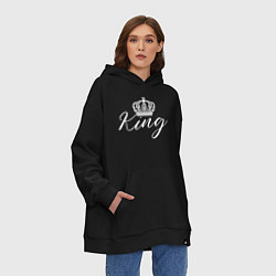 Толстовка-худи оверсайз The King with the Crown - couple t-shirts, цвет: черный — фото 2