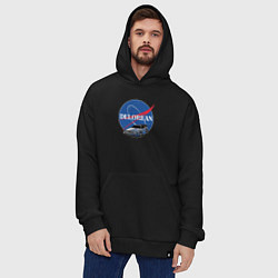 Толстовка-худи оверсайз Space delorean, цвет: черный — фото 2