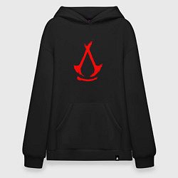 Толстовка-худи оверсайз Assassins creed - shadows logotype, цвет: черный