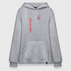 Толстовка-худи оверсайз Assassins creed - shadows red, цвет: меланж