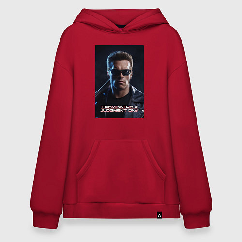 Худи оверсайз Арнольд - терминатор / Красный – фото 1