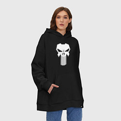 Толстовка-худи оверсайз The Punisher - Каратель, цвет: черный — фото 2