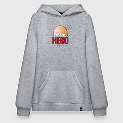 Толстовка-худи оверсайз Ванпанч герой hero, цвет: меланж