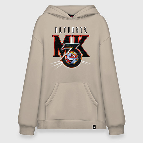 Худи оверсайз Ultimate mortal kombat - logo / Миндальный – фото 1