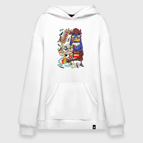 Худи оверсайз Flapjack - rainbow / Белый – фото 1