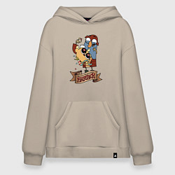 Толстовка-худи оверсайз Flapjack - heart candies, цвет: миндальный