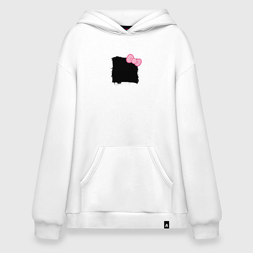 Худи оверсайз Минималистка женщина - черный квадрат для пары / Белый – фото 1