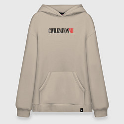 Толстовка-худи оверсайз Civilization VII, цвет: миндальный