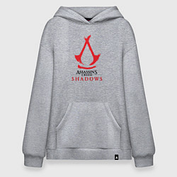 Толстовка-худи оверсайз Assassins Creed Shadows - badge, цвет: меланж