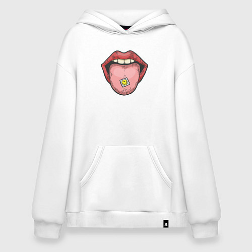 Худи оверсайз Smiling lips / Белый – фото 1