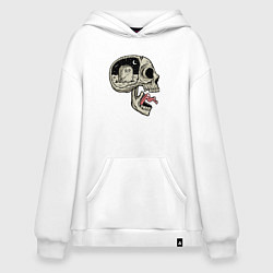 Толстовка-худи оверсайз Крик черепа, цвет: белый