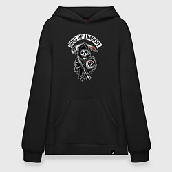 Толстовка-худи оверсайз Sons of anarchy - логотип, цвет: черный