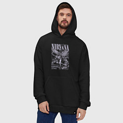 Толстовка-худи оверсайз Nirvana grunge, цвет: черный — фото 2