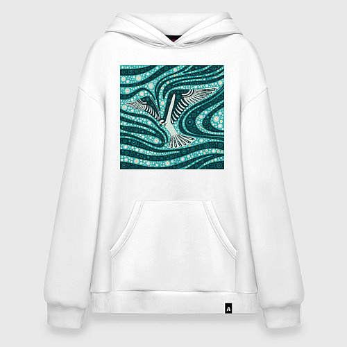 Худи оверсайз Полет сокола / Белый – фото 1