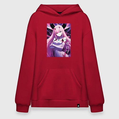 Худи оверсайз Zero two Darling in the Franxx - ai art / Красный – фото 1