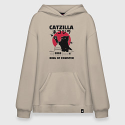 Толстовка-худи оверсайз Котзилла, цвет: миндальный