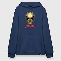 Толстовка-худи оверсайз Metallica - skull with fangs, цвет: тёмно-синий