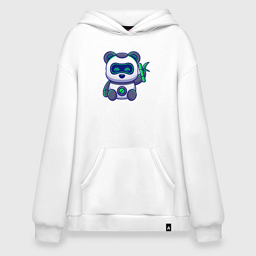 Худи оверсайз Панда робот / Белый – фото 1