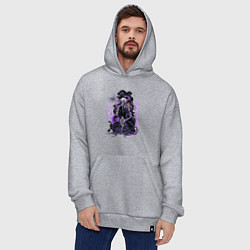 Толстовка-худи оверсайз Магическая битва Сатору Годжо сильнейший, цвет: меланж — фото 2