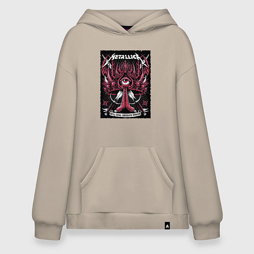 Худи оверсайз Metallica - royal arena Denmark / Миндальный – фото 1