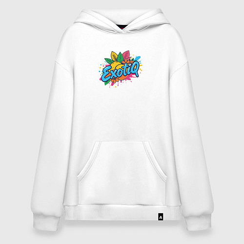 Худи оверсайз Надпись экзотика / Белый – фото 1