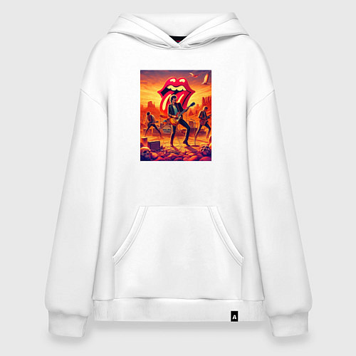 Худи оверсайз Rolling Stones - outdoor performance / Белый – фото 1