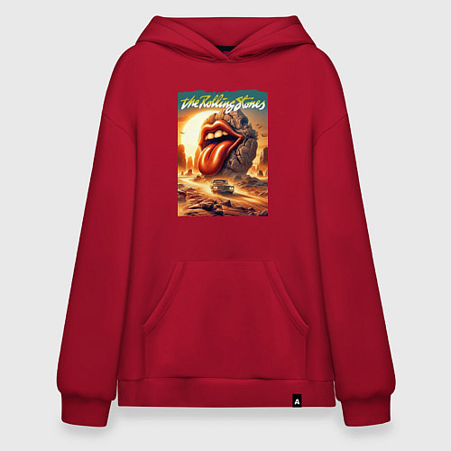 Худи оверсайз Rolling Stones - stylization of the logo / Красный – фото 1