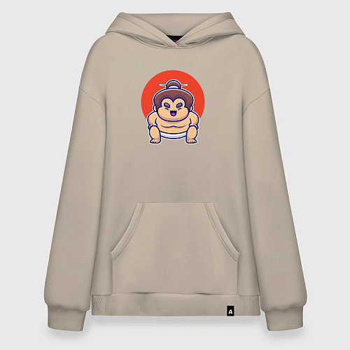 Худи оверсайз Маленький сумоист / Миндальный – фото 1