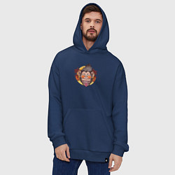 Толстовка-худи оверсайз Summer monkey, цвет: тёмно-синий — фото 2
