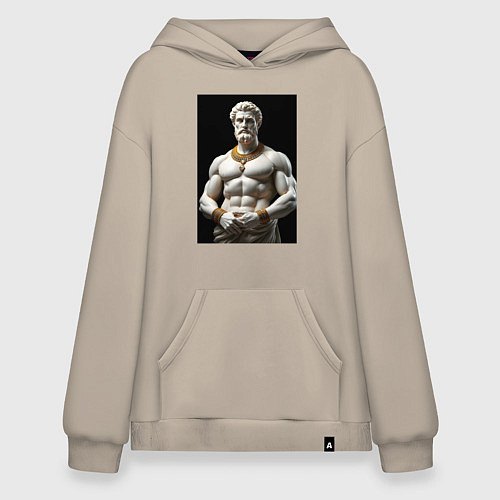 Худи оверсайз Античный герой с цепочкой / Миндальный – фото 1
