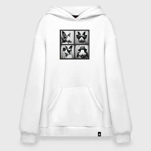 Худи оверсайз Кролик в фотобудке / Белый – фото 1