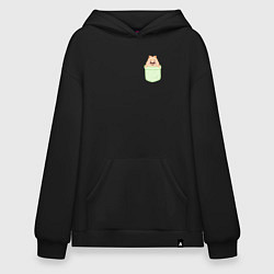 Толстовка-худи оверсайз Han quokka in pocket, цвет: черный