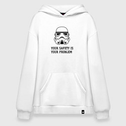 Толстовка-худи оверсайз Ваша безопасность ваши проблемы, цвет: белый
