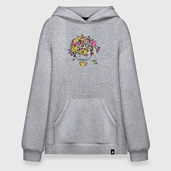 Толстовка-худи оверсайз Весенняя девчонка, цвет: меланж