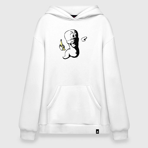 Худи оверсайз Червяк с бананом / Белый – фото 1