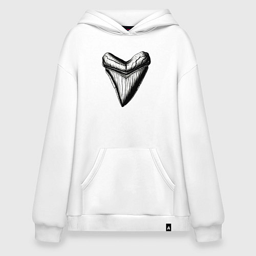 Худи оверсайз Зуб мегалодона / Белый – фото 1