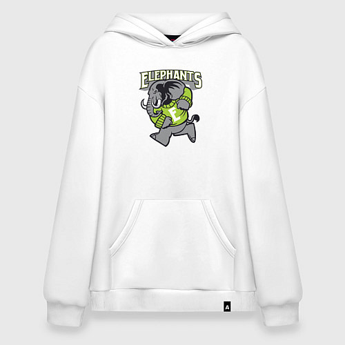 Худи оверсайз Elephants run / Белый – фото 1