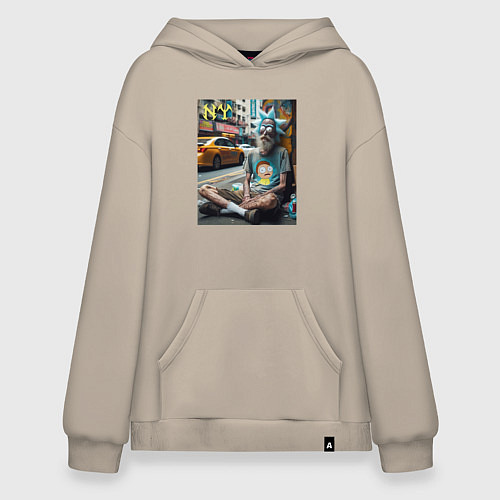 Худи оверсайз Rick Sanchez is a hippie from New York / Миндальный – фото 1