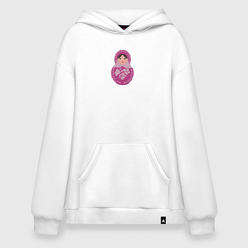 Худи оверсайз Матрёшка в розовом / Белый – фото 1