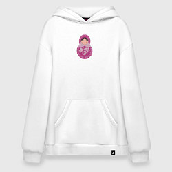 Худи оверсайз Матрёшка в розовом