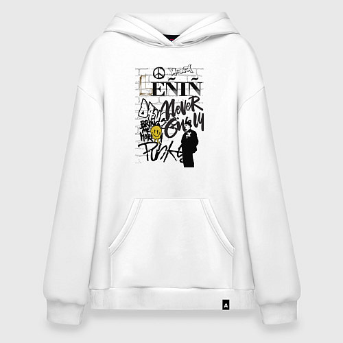 Худи оверсайз Lenin граффити / Белый – фото 1
