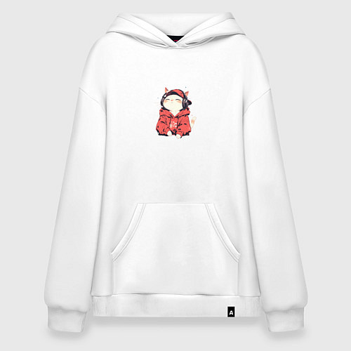 Худи оверсайз Бит Мурлыка / Белый – фото 1