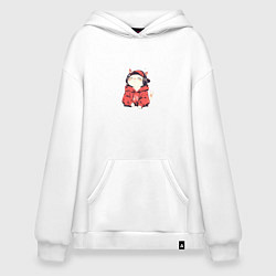 Толстовка-худи оверсайз Бит Мурлыка, цвет: белый