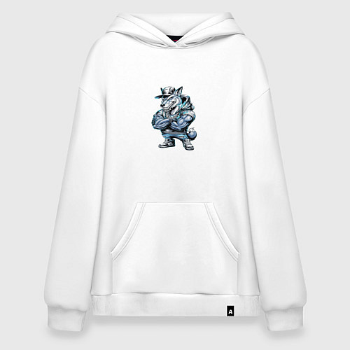 Худи оверсайз Мультяшный хищник / Белый – фото 1