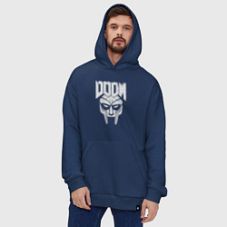 Толстовка-худи оверсайз Doom mask, цвет: тёмно-синий — фото 2