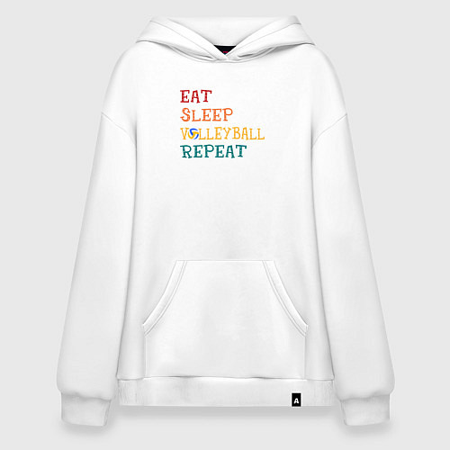 Худи оверсайз Eat sleep volley / Белый – фото 1