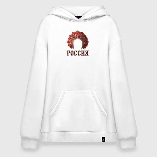 Худи оверсайз Кокошник: россия / Белый – фото 1